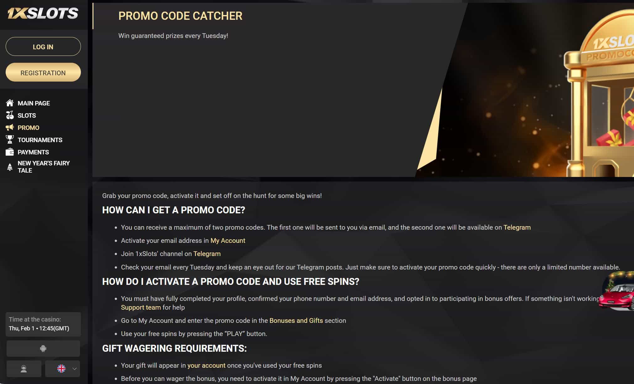 Promo code catcher