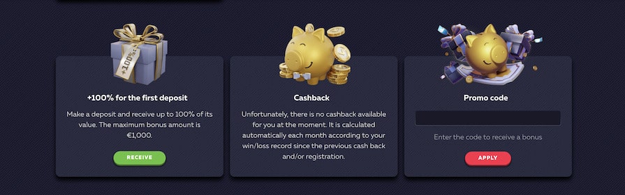 First deposit bonus